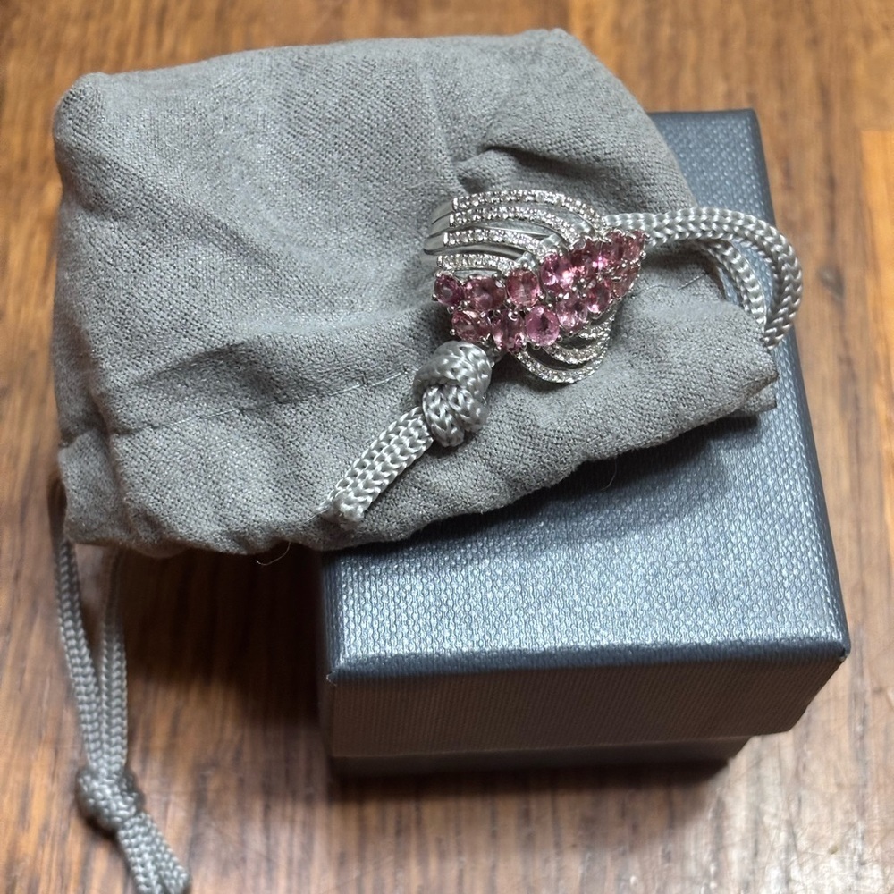 Colleen Lopez Pink and Silver Sparkling Ring - Picture 3 of 9